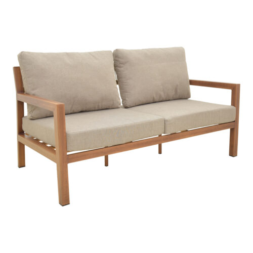 Σαλόνι κήπου Andasio pakoworld σετ 4τεμ αλουμίνιο κ σχοινί σε φυσική- μαξιλάρια σε γκρι απόχρωση (x1)