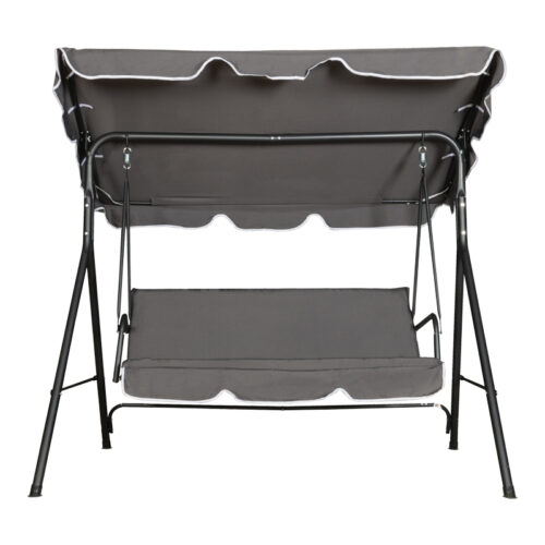 Κούνια κήπου Globo pakoworld μέταλλο μαύρο-ύφασμα σε ανθρακί απόχρωση 170x110x153εκ (x1)