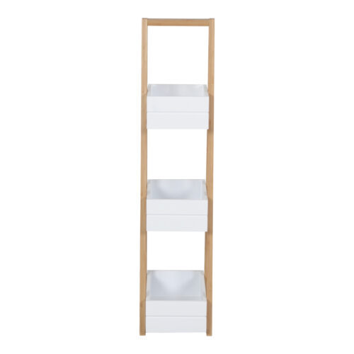 Ραφιέρα δαπέδου Tercy pakoworld μπαμπού σε λευκή-φυσική απόχρωση 30x18x80εκ (x1)