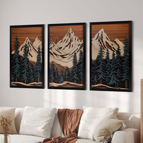 Πίνακας Fortasia pakoworld τρίπτυχος με ψηφιακή εκτύπωση και πλαίσιο 33x0.3x48εκ (x1)