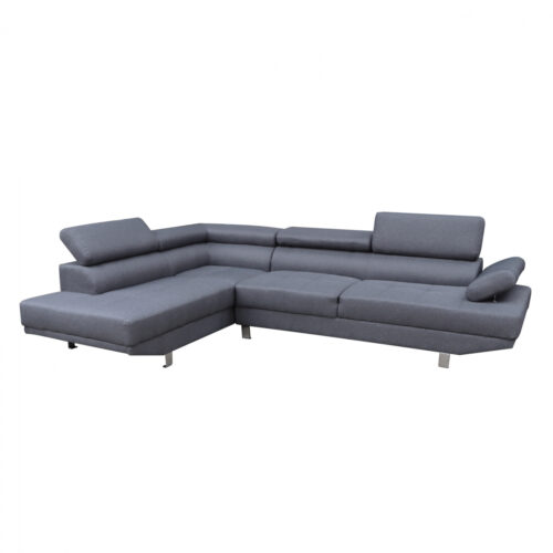 ΚΑΝΑΠΕΣ ΓΩΝΙΑ ΑΡΙΣΤΕΡΗ GORO HM3085.10L ΓΚΡΙ ΥΦΑΣΜΑ 270x200x87Y εκ. (x1)