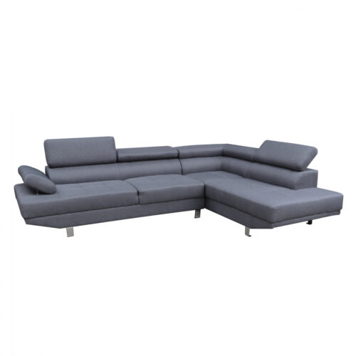 ΚΑΝΑΠΕΣ ΓΩΝΙΑ ΔΕΞΙΑ GORO HM3085.10R ΓΚΡΙ ΥΦΑΣΜΑ 270x200x87Y εκ. (x1)