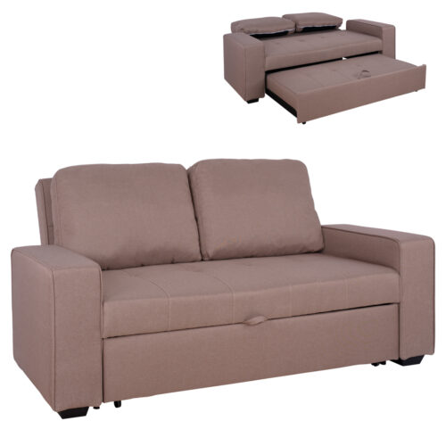 ΚΑΝΑΠΕΣ ΚΡΕΒΑΤΙ KANNA 2ΘΕΣΙΟΣ HM3082.04 ΜΕ ΜΠΕΖ ΥΦΑΣΜΑ 175x100x83 εκ. (x1)