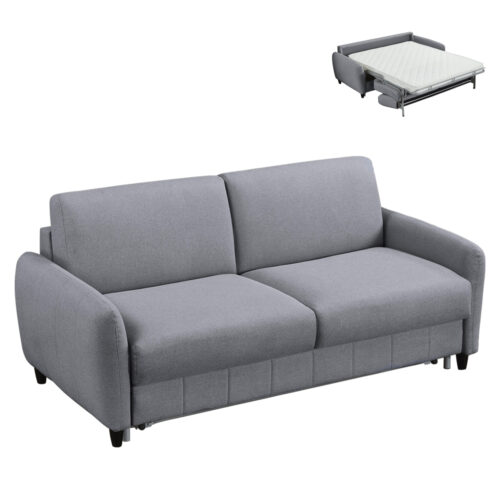 ΚΑΝΑΠΕΣ-ΚΡΕΒΑΤΙ ΜΕ ΑΝΑΔΙΠΛ.ΣΤΡΩΜΑ ETUDINE HM3311.01 ΓΚΡΙ ΥΦΑΣΜΑ 190x98x90Υεκ (x1)