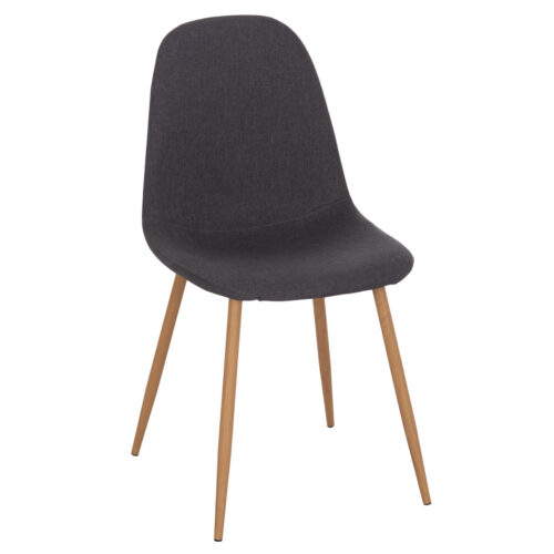 ΚΑΡΕΚΛΑ LEONARDO HM00100.10  ΜΕ ΜΕΤΑΛΛΙΚΑ ΠΟΔΙΑ & ΥΦΑΣΜΑ ΓΚΡΙ  45x51.5x85Υεκ. (x4)