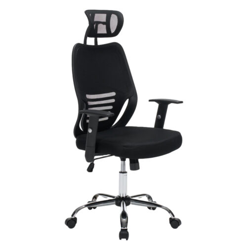 ΚΑΡΕΚΛΑ ΓΡΑΦΕΙΟΥ BRIEF HM1206.01 ΜΑΥΡΟ MESH--ΒΑΣΗ ΧΡΩΜΙΟΥ 63x64x122Υεκ. (x1)