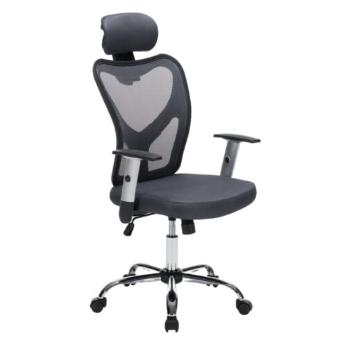 ΚΑΡΕΚΛΑ ΓΡΑΦΕΙΟΥ CUORE HM1207.02 ΜΑΥΡΟΣ ΣΚΕΛΕΤΟΣ-ΓΚΡΙ MESH 63x61x125Υεκ (x1)