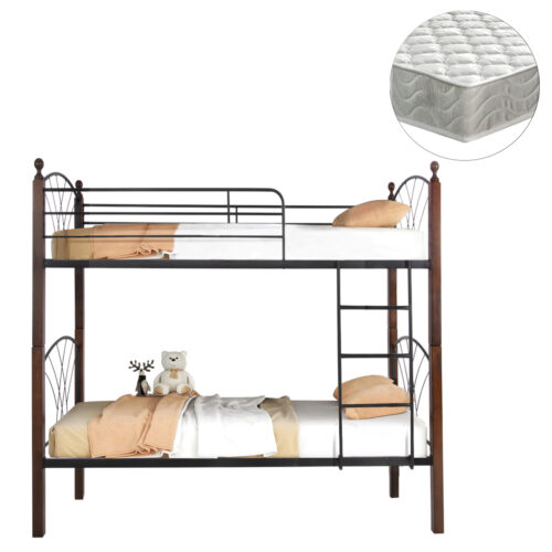 ΚΟΥΚΕΤΑ ΜΕ ΣΤΡΩΜΑΤΑ STOREY HM21334 ΜΕΤΑΛΛΟ & ΞΥΛΟ RUBBERWOOD--ΓΙΑ ΣΤΡΩΜΑΤΑ 90x190εκ. (x1)