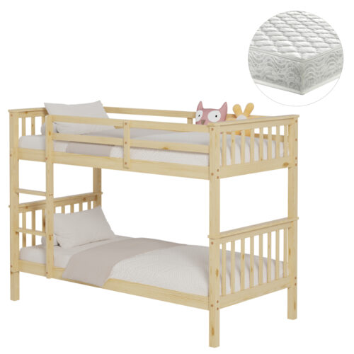 ΚΟΥΚΕΤΑ ΠΑΙΔΙΚΗ ΜΕ 2 ΣΤΡΩΜΑΤΑ LANTAI HM21307 ΞΥΛΟ ΠΕΥΚΟΥ ΦΥΣΙΚΟ--ΣΤΡΩΜΑΤΑ 90x190εκ (x1)