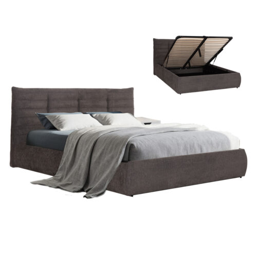 ΚΡΕΒΑΤΙ ΔΙΠΛΟ SANDRA HM732.01 ΓΚΡΙ ΥΦΑΣΜΑ & ΑΠΟΘΗΚΕΥΤΙΚΟΣ ΧΩΡΟΣ ΓΙΑ ΣΤΡΩΜΑ 160x200εκ (x1)