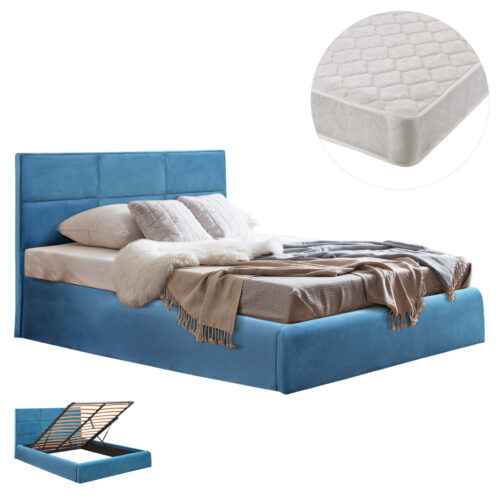 ΚΡΕΒΑΤΙ ΔΙΠΛΟ & ΣΤΡΩΜΑ BRILEY HM21272.04 ΠΕΤΡΟΛ ΒΕΛΟΥΔΟ ΜΕ ΑΠΟΘ.ΧΩΡΟ--ΓΙΑ 160x200εκ (x1)