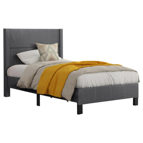 ΚΡΕΒΑΤΙ TRILLOP HM667.12 ΓΚΡΙ ΥΦΑΣΜΑ ΓΙΑ ΜΟΝΟ ΣΤΡΩΜΑ 120X200εκ. (x1)