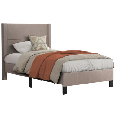 ΚΡΕΒΑΤΙ TRILLOP HM667.15 ΜΠΕΖ ΥΦΑΣΜΑ ΓΙΑ ΜΟΝΟ ΣΤΡΩΜΑ 120X200εκ. (x1)