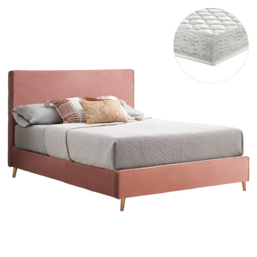 ΚΡΕΒΑΤΙ ΜΕ ΣΤΡΩΜΑ INDRA HM21280.03 ΣΑΠΙΟ ΜΗΛΟ ΒΕΛΟΥΔΟ--ΓΙΑ 160x200εκ (x1)