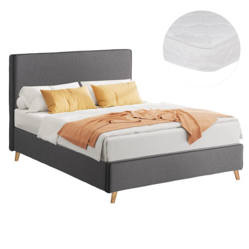 ΚΡΕΒΑΤΙ ΜΕ ΣΤΡΩΜΑ MAYLIN HM21281.03 ΓΚΡΙ ΥΦΑΣΜΑ--ΓΙΑ 120x200εκ (x1)