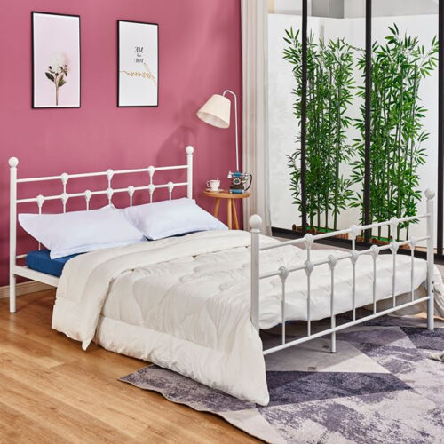 ΚΡΕΒΑΤΙ ΜΕΤΑΛΛΙΚΟ KAMIL 150x200 εκ. ΛΕΥΚΟ ΧΡΩΜΑ HM575.02 (x1)