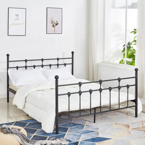 ΚΡΕΒΑΤΙ ΜΕΤΑΛΛΙΚΟ KAMIL 150x200 εκ. ΜΑΥΡΟ ΧΡΩΜΑ HM575.01 (x1)