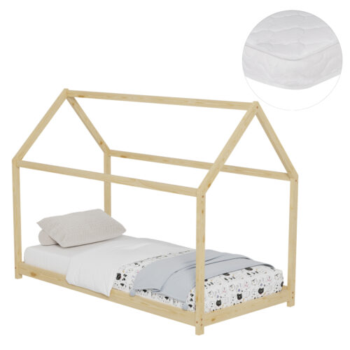 ΚΡΕΒΑΤΙ ΠΑΙΔΙΚΟ ΜΕ ΣΤΡΩΜΑ PEPE HM21302 ΞΥΛΟ ΠΕΥΚΟΥ ΣΕ ΦΥΣΙΚΟ--ΣΤΡΩΜΑ 90x190εκ (x1)