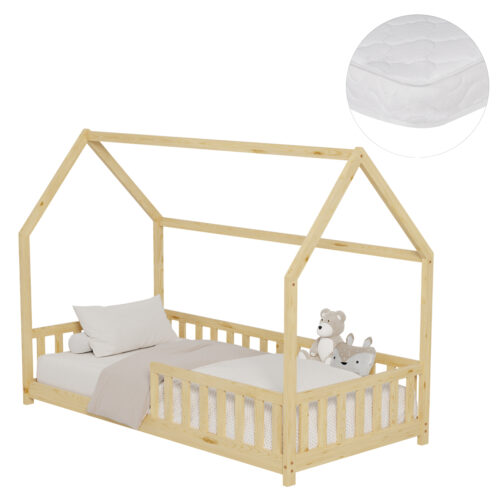 ΚΡΕΒΑΤΙ ΠΑΙΔΙΚΟ ΜΕ ΣΤΡΩΜΑ PHYLLIS HM21304 ΞΥΛΟ ΠΕΥΚΟΥ ΣΕ ΦΥΣΙΚΟ--ΣΤΡΩΜΑ 90x190εκ (x1)