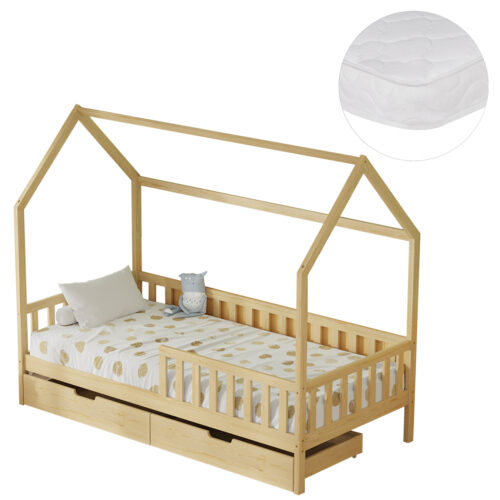 ΚΡΕΒΑΤΙ ΠΑΙΔΙΚΟ ΜΕ ΣΥΡΤΑΡΙΑ PHYLLIS HM21324 ΞΥΛΟ ΠΕΥΚΟΥ ΦΥΣΙΚΟ--ΜΕ ΣΤΡΩΜΑ 90x190εκ (x1)