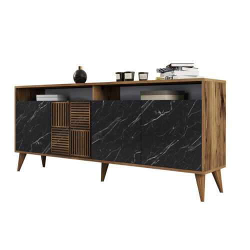 ΜΠΟΥΦΕΣ ΜΕΛΑΜΙΝΗΣ ΚΑΡΥΔΙ ΜΕ ΟΨΗ ΜΑΥΡΟΥ ΜΑΡΜΑΡΟΥ HM9431.05  180x35x78.6Υ εκ. (x1)