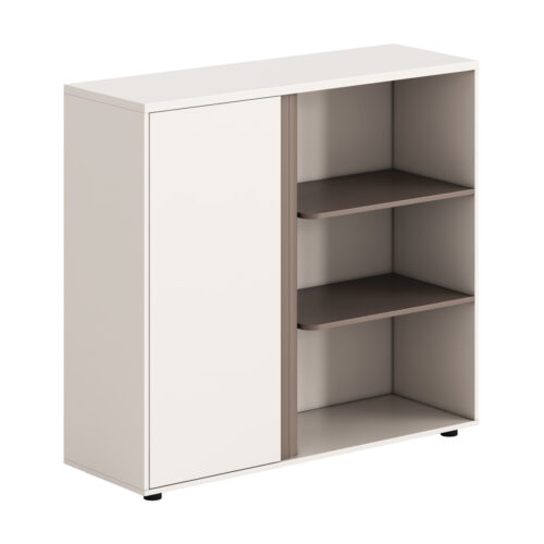 ΝΤΟΥΛΑΠΙ/ΒΙΒΛΙΟΘΗΚΗ NEWLINE HM18282 ΜΕΛΑΜΙΝΗ ΛΕΥΚΗ & ΑΝΟΙΧΤΟ ΚΑΦΕ 120x40x110Υεκ. (x1)