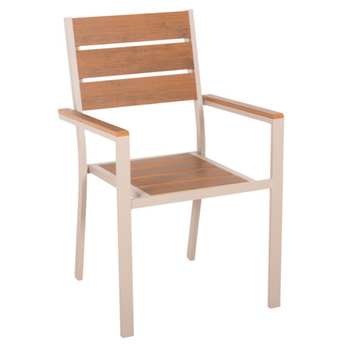 ΠΟΛΥΘΡΟΝΑ ΑΛΟΥΜΙΝΙΟΥ SAGA HM5981.04 ΣΑΜΠΑΝΙ-POLYWOOD ΣΕ ΦΥΣΙΚΟ 55x55x86Υεκ. (x1)