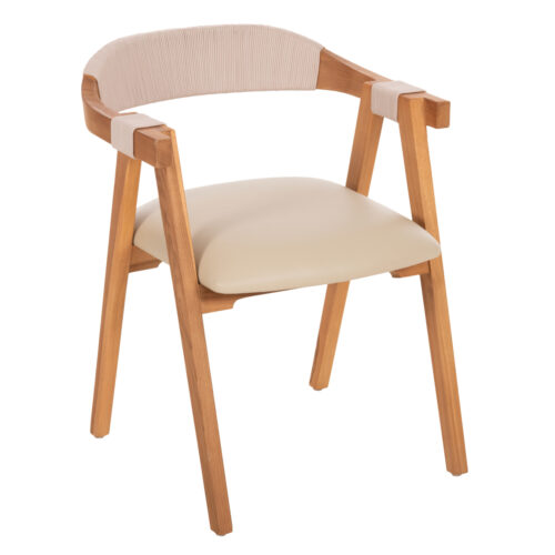 ΠΟΛΥΘΡΟΝΑ RIMINI HM9867.07 ΞΥΛΟ TEAK ΦΥΣΙΚΟ-ΜΠΕΖ ΣΧΟΙΝΙ & PU ΚΑΘΙΣΜΑ 60x61x75,5Υεκ. (x1)