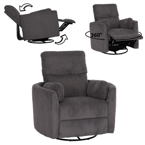 ΠΟΛΥΘΡΟΝΑ ΘΗΛΑΣΜΟΥ/RELAX VELMORA HM3300.01 ΓΚΡΙ ΚΟΤΛΕ ΥΦΑΣΜΑ 100x90x100Υεκ (x1)