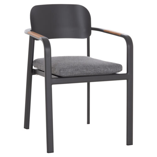 ΠΟΛΥΘΡΟΝΑ ΤΡΑΠΕΖΑΡΙΑΣ ELARA HM6414.01 ΓΚΡΙ ΑΛΟΥΜΙΝΙΟ-OLEFIN--ΞΥΛΟ TEAK 56x62x78Υεκ. (x1)