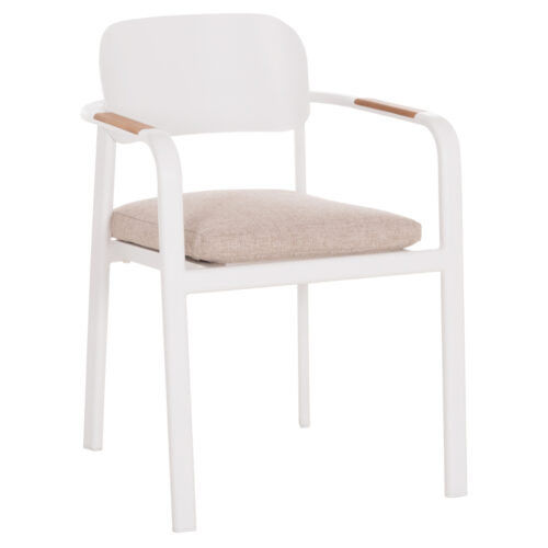 ΠΟΛΥΘΡΟΝΑ ΤΡΑΠΕΖΑΡΙΑΣ ELARA HM6414.02 ΛΕΥΚΟ ΑΛΟΥΜΙΝΙΟ-ΜΠΕΖ OLEFIN--TEAK 56x62x78Υεκ (x1)