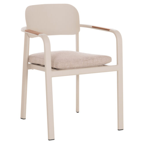 ΠΟΛΥΘΡΟΝΑ ΤΡΑΠΕΖΑΡΙΑΣ ELARA HM6414.05 ΜΠΕΖ ΑΛΟΥΜΙΝΙΟ-OLEFIN--ΞΥΛΟ TEAK 56x62x78Υεκ. (x1)