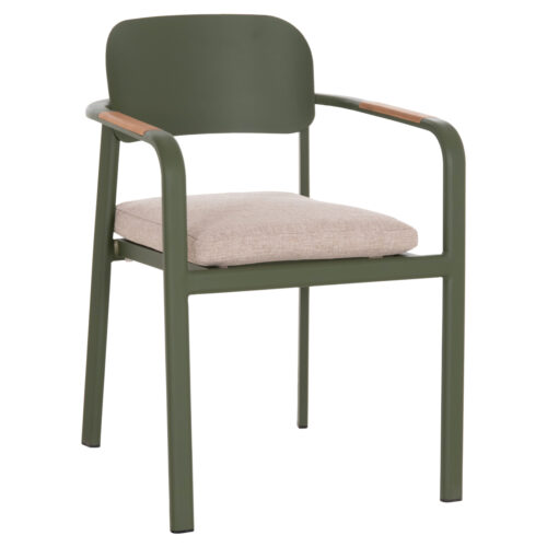 ΠΟΛΥΘΡΟΝΑ ΤΡΑΠΕΖΑΡΙΑΣ ELARA HM6414.06 ΠΡΑΣΙΝΟ ΑΛΟΥΜΙΝΙΟ-ΜΠΕΖ OLEFIN--TEAK 56x62x78Υεκ (x1)