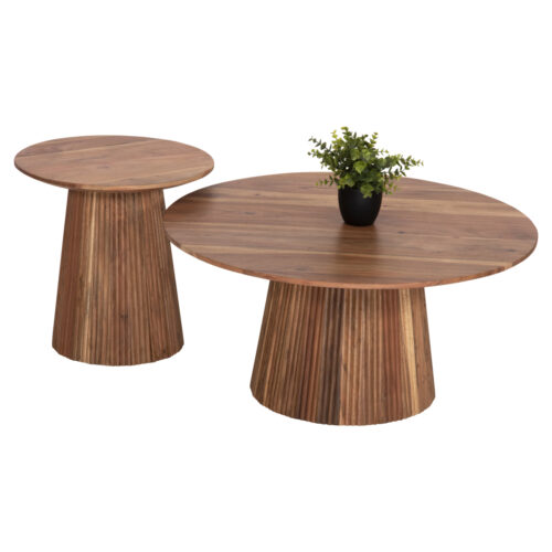 ΣΕΤ 2ΤΜΧ ΤΡΑΠΕΖΙΑ ΣΑΛΟΝΙΟΥ ΣΤΡΟΓΓΥΛΑ GROOT HM11945 ΜΑΣΙΦ ΑΚΑΚΙΑ Φ80 & Φ45εκ. (x1)