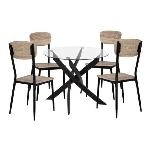 ΣΕΤ 5ΤΜΧ ΤΡΑΠΕΖΙ ΜΑΥΡΟ & ΚΑΡΕΚΛΕΣ SONAMA ΜΕ ΜΑΥΡΙΑ ΠΟΔΙΑ HM11072 (x1)