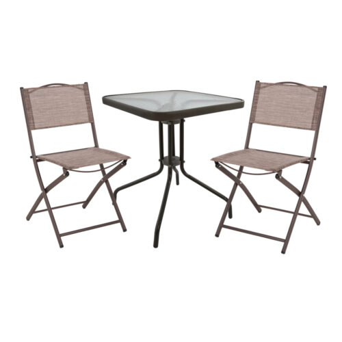 ΣΕΤ ΕΞ.ΧΩΡΟΥ 3ΤΜΧ FIGO HM21036 ΤΡΑΠΕΖΙ FIGO & 2 ΠΤΥΣΣΟΜΕΝΕΣ ΚΑΡΕΚΛΕΣ ΚΑΦΕ (x1)