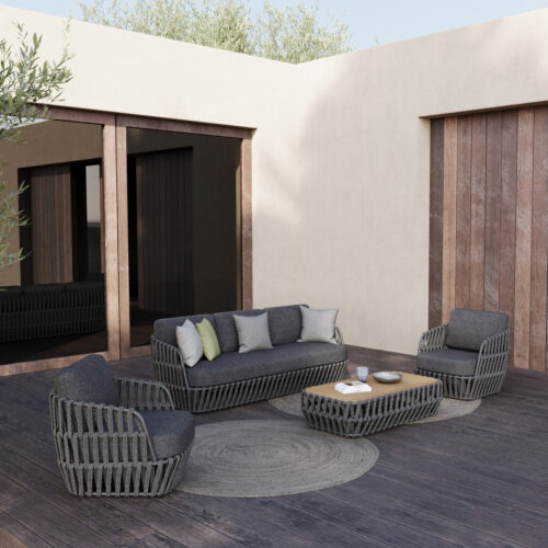 ΣΕΤ ΣΑΛΟΝΙ ΕΞ.ΧΩΡΟΥ 4ΤΜΧ SABO HM6208.01 ΣΚΟΥΡΟ ΓΚΡΙ OLEFIN-P.E.ΣΧΟΙΝΙ-ΑΛΟΥΜ.-ΞΥΛΟ TEAK (x1)