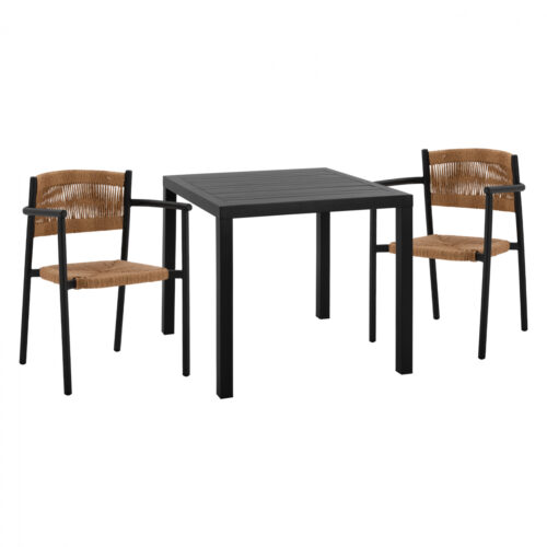 ΣΕΤ ΤΡΑΠΕΖΑΡΙΑ 3ΤΜΧ ΤΡΑΠΕΖΙ ΑΛΟΥΜΙΝΙΟΥ 80X80 & ΠΟΛΥΘΡΟΝΕΣ ΑΝΘΡΑΚΙ HM11438 (x1)