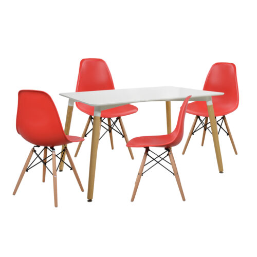 ΣΕΤ ΤΡΑΠΕΖΑΡΙΑ 5Τ ΤΡΑΠΕΖΙ MINIMAL 120x80x73 cm-TWIST ΚΟΚΚΙΝ HM10080.04 (x1)