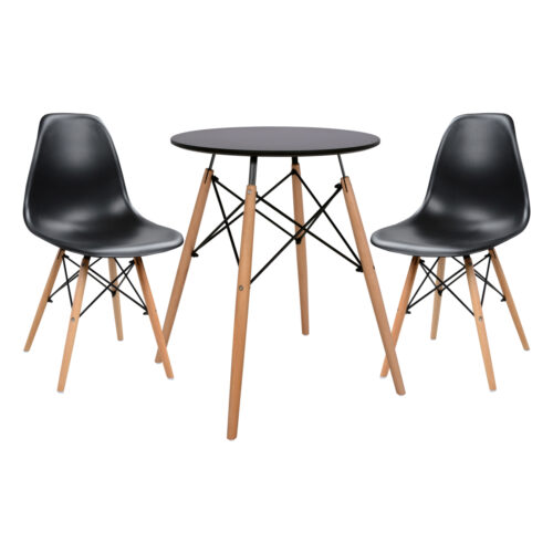 ΣΕΤ ΤΡΑΠΕΖΑΡΙΑΣ 3ΤΜΧ TWIST HM21371 ΣΤΡΟΓΓΥΛΟ ΤΡΑΠΕΖΙ Φ60 & 2 ΚΑΡΕΚΛΕΣ ΣΕ ΜΑΥΡΟ (x1)