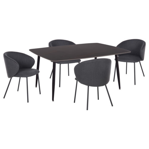 ΣΕΤ ΤΡΑΠΕΖΑΡΙΑΣ 5ΤΜΧ RAVEN HM21069.02 ΚΕΡΑΜΙΚΟ TOP ΜΑΥΡΟ ΜΑΡΜΑΡΟ & 4 ΚΑΡΕΚΛΕΣ (x1)