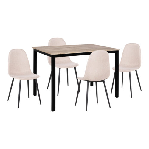 ΣΕΤ ΤΡΑΠΕΖΑΡΙΑΣ 5ΤΜΧ PANYA HM21114 ΤΡΑΠΕΖΙ & 4 ΚΑΡΕΚΛΕΣ ΥΦΑΣΜΑ ΜΠΕΖ (x1)