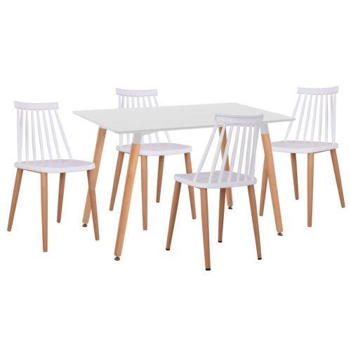 ΣΕΤ ΤΡΑΠΕΖΑΡΙΑΣ 5ΤΜΧ MINIMAL HM21172 MDF TOP ΣΕ ΛΕΥΚΟ-ΣΚΕΛΕΤΟΣ ΣΕ ΦΥΣΙΚΟ ΞΥΛΟΥ (x1)