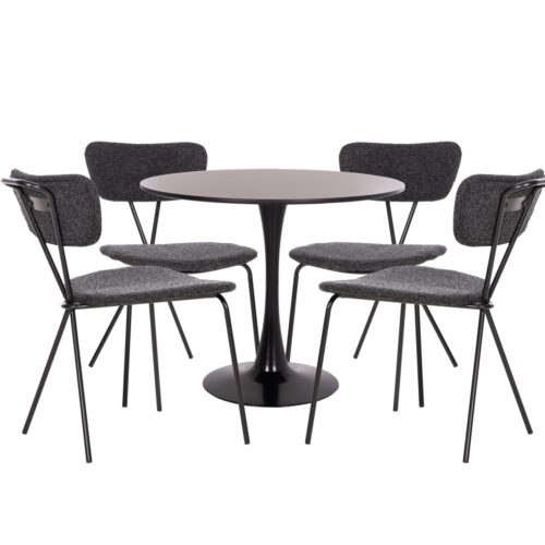 ΣΕΤ ΤΡΑΠΕΖΑΡΙΑΣ 5ΤΜΧ BROLIN HM21200 MDF TOP & ΜΕΤΑΛΛΟ ΜΑΥΡΟ-ΣΚΟΥΡΟ ΓΚΡΙ ΥΦΑΣΜΑ (x1)