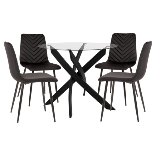 ΣΕΤ ΤΡΑΠΕΖΑΡΙΑΣ ΕΣ.ΧΩΡΟΥ 5ΤΜΧ JAFARU HM11073 ΜΕΤΑΛΛΟ--ΒΕΛΟΥΔΟ ΣΕ ΜΑΥΡΟ (x1)