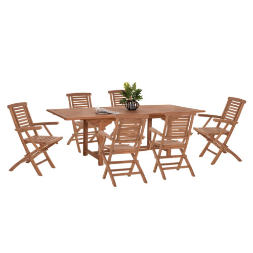 ΣΕΤ ΤΡΑΠΕΖΑΡΙΑΣ CRANDER HM21288 ΤΡΑΠΕΖΙ & 6 ΠΟΛΥΘΡΟΝΕΣ ΠΤΥΣΣΟΜΕΝΕΣ-ΤΕΑΚ (x1)