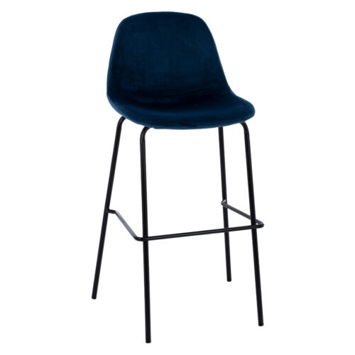 ΣΚΑΜΠΟ VINCENT ΒΕΛΟΥΔΟ ΜΠΛΕ ΚΑΙ ΜΕΤΑΛΛΙΚΟ ΣΚΕΛΕΤΟ HM8579.18 56,5x47x106 εκ. (x4)