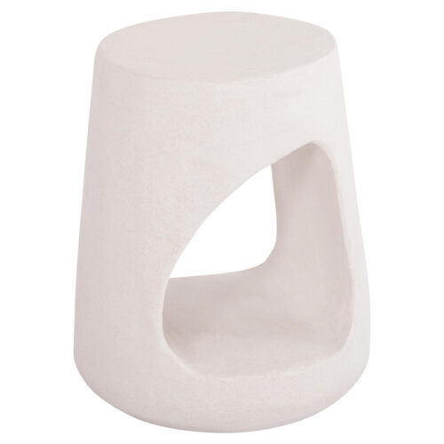 ΣΚΑΜΠΟ ΣΤΡΟΓΓΥΛΟ ΣΕΙΡΑ SANTORINI HM18056 ΠΟΛΥΡΗΤΙΝΗ ΣΕ ΥΠΟΛΕΥΚΟ ΧΡΩΜΑ Φ38x47Yεκ. (x1)