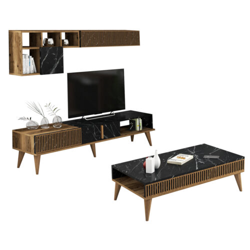 ΣΥΝΘΕΣΗ ΣΑΛΟΝΙΟΥ 2ΤΜΧ ΚΑΡΥΔΙ-ΜΑΥΡΟ ΜΑΡΜΑΡΟ HM11847.02 (x1)