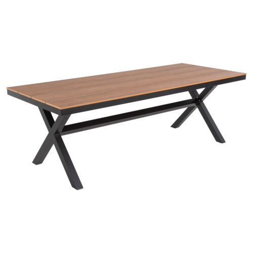 ΤΡΑΠΕΖΙ ΑΛΟΥΜΙΝΙΟΥ ΟΡΘΟΓΩΝΙΟ TAWNEE HM6039.01 ΑΝΘΡΑΚΙ-POLYWOOD ΦΥΣΙΚΟ 219,5x89,5x73Υ (x1)